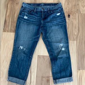 Ann Taylor Loft Deconstructed Boyfriend Jeans